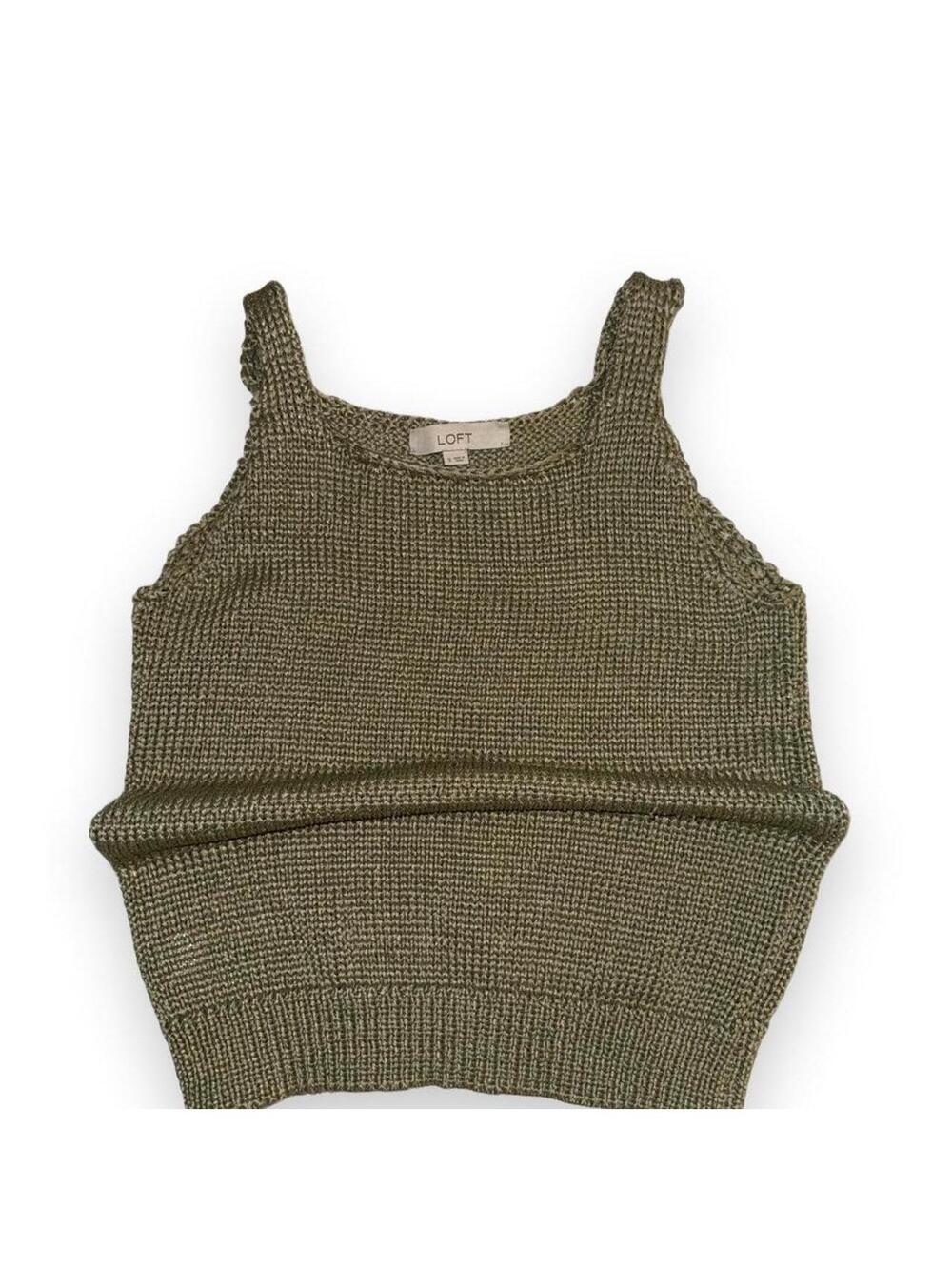 Loft Women's Green and Khaki Vests-tanks-cami